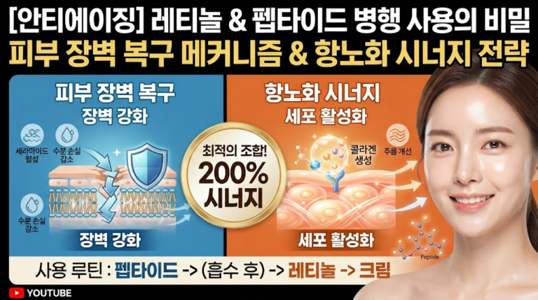레티놀과 펩타이드 병행 사용의 피부 장벽 복구 메커니즘: 항노화 시너지 극대화 전략