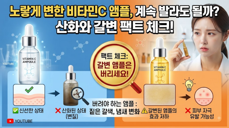 노랗게 변한 비타민C 앰플, 계속 발라도 될까? 산화와 갈변 팩트 체크