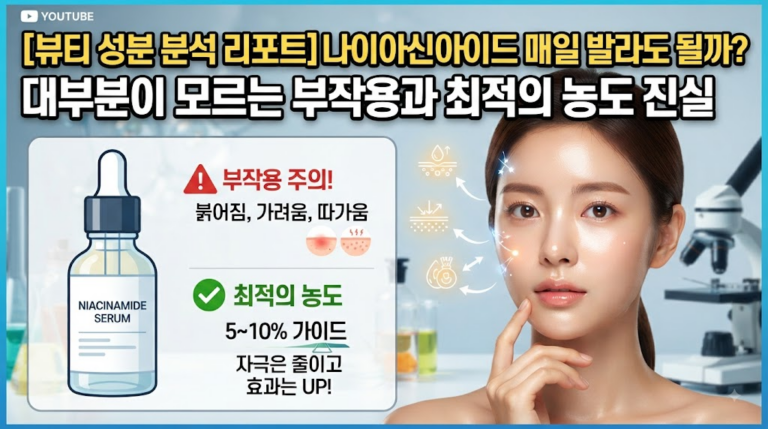 [뷰티 성분 분석 리포트] 나이아신아마이드 매일 발라도 될까? 대부분이 모르는 부작용과 최적의 농도 진실
