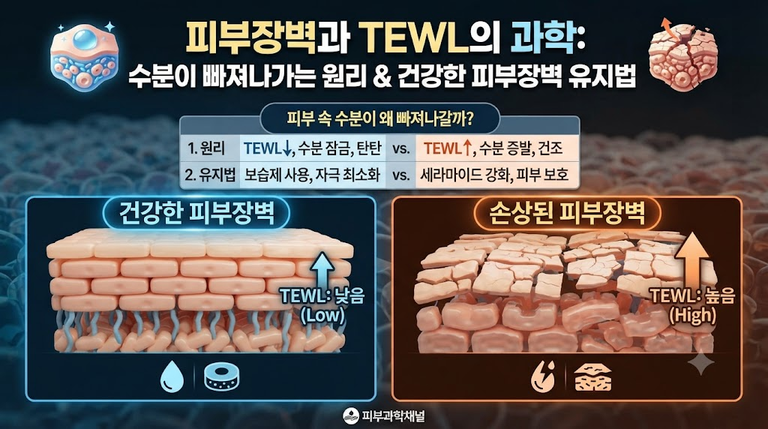 피부장벽과 TEWL의 과학: 피부 속 수분이 빠져나가는 원리와 피부장벽을 건강하게 유지하는 방법